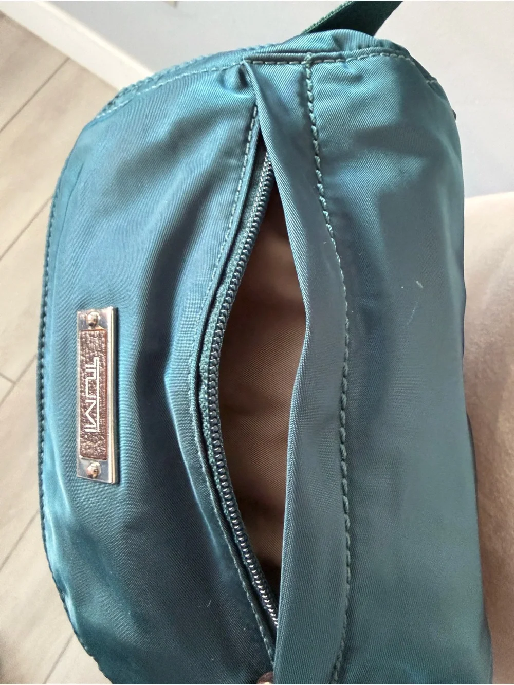 EUC Tumi Teal Nylon Crossbody Messenger Bag